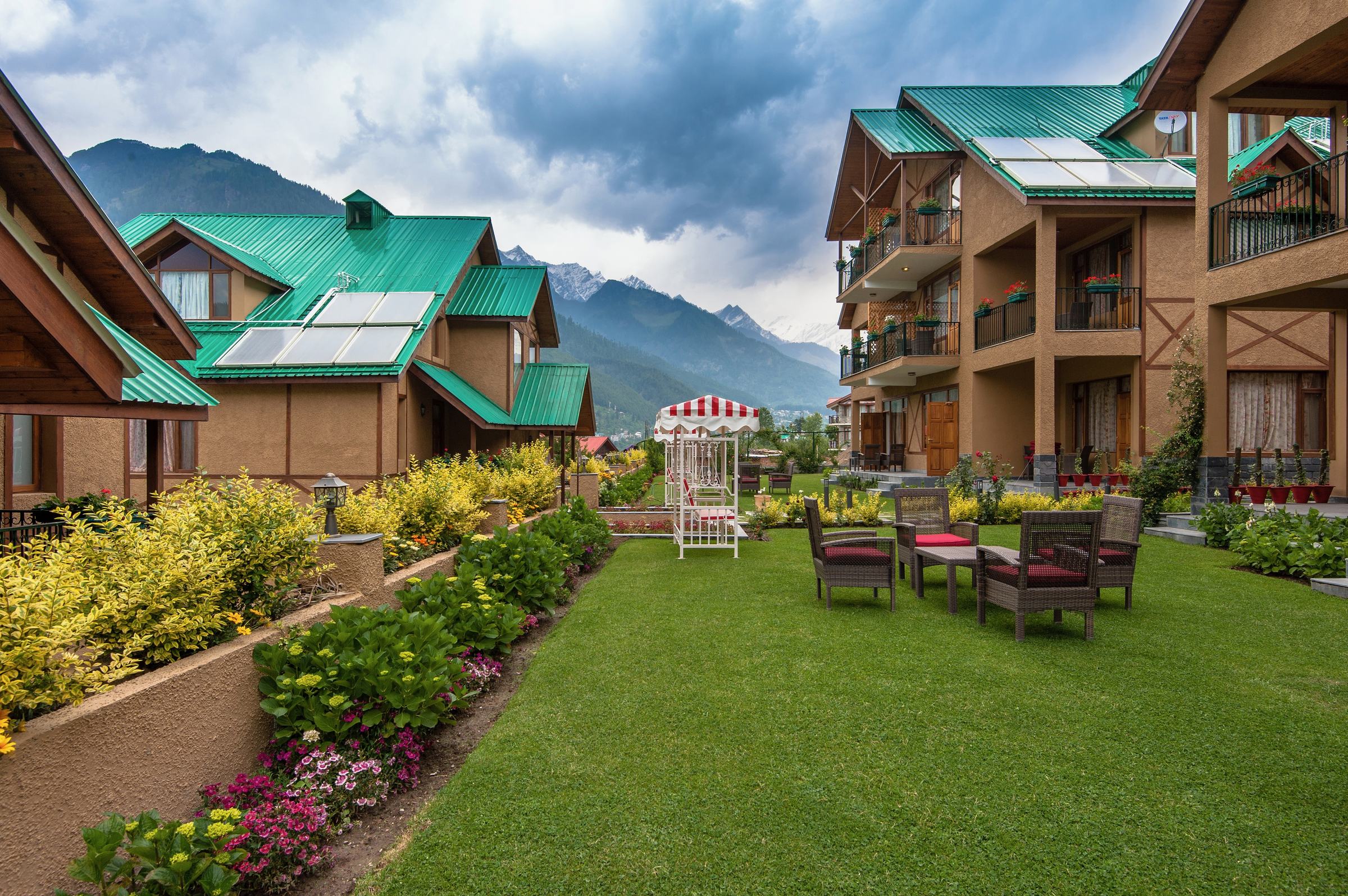 Lawns under monsoon clouds