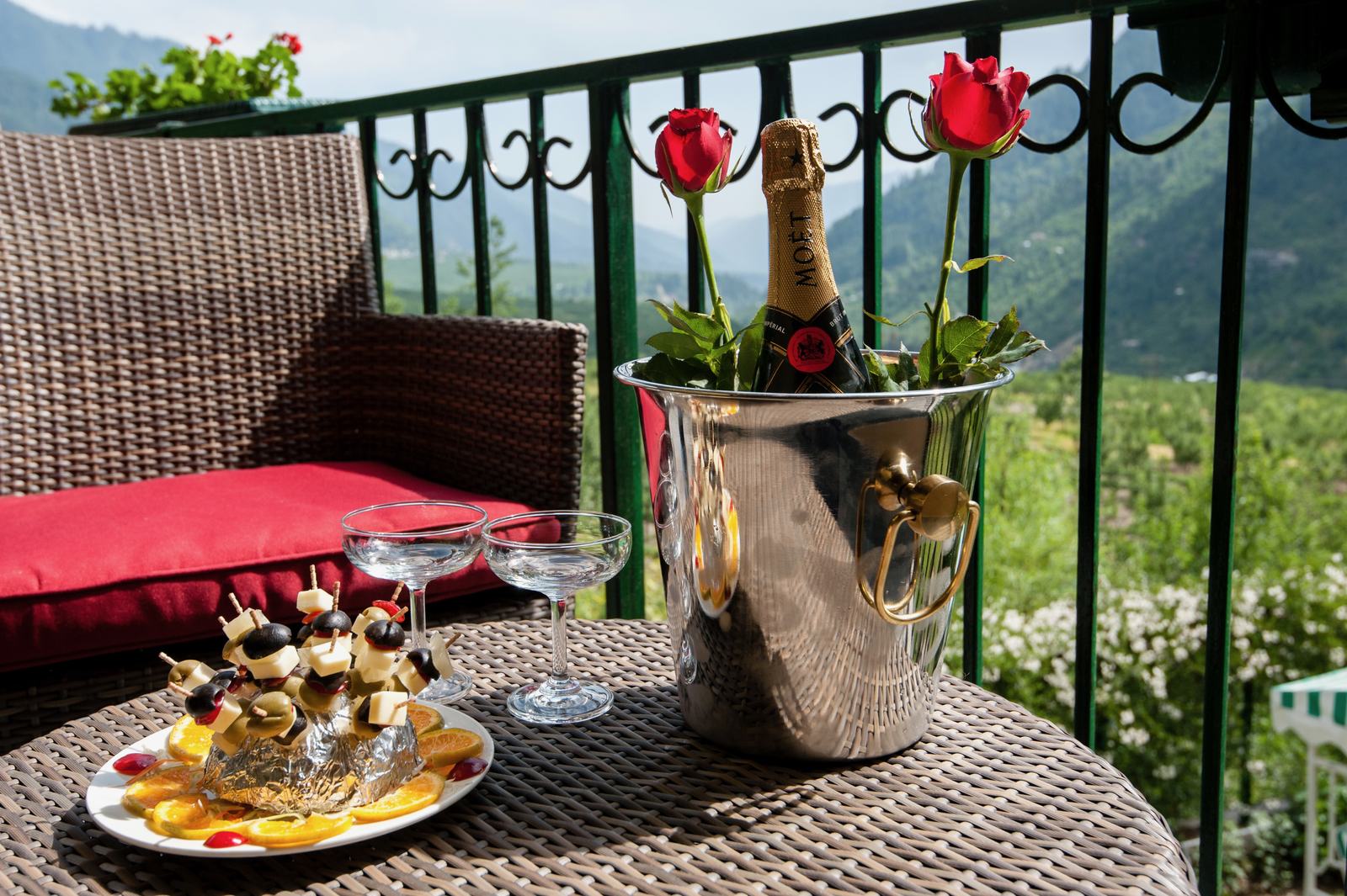 Champagne on the balcony