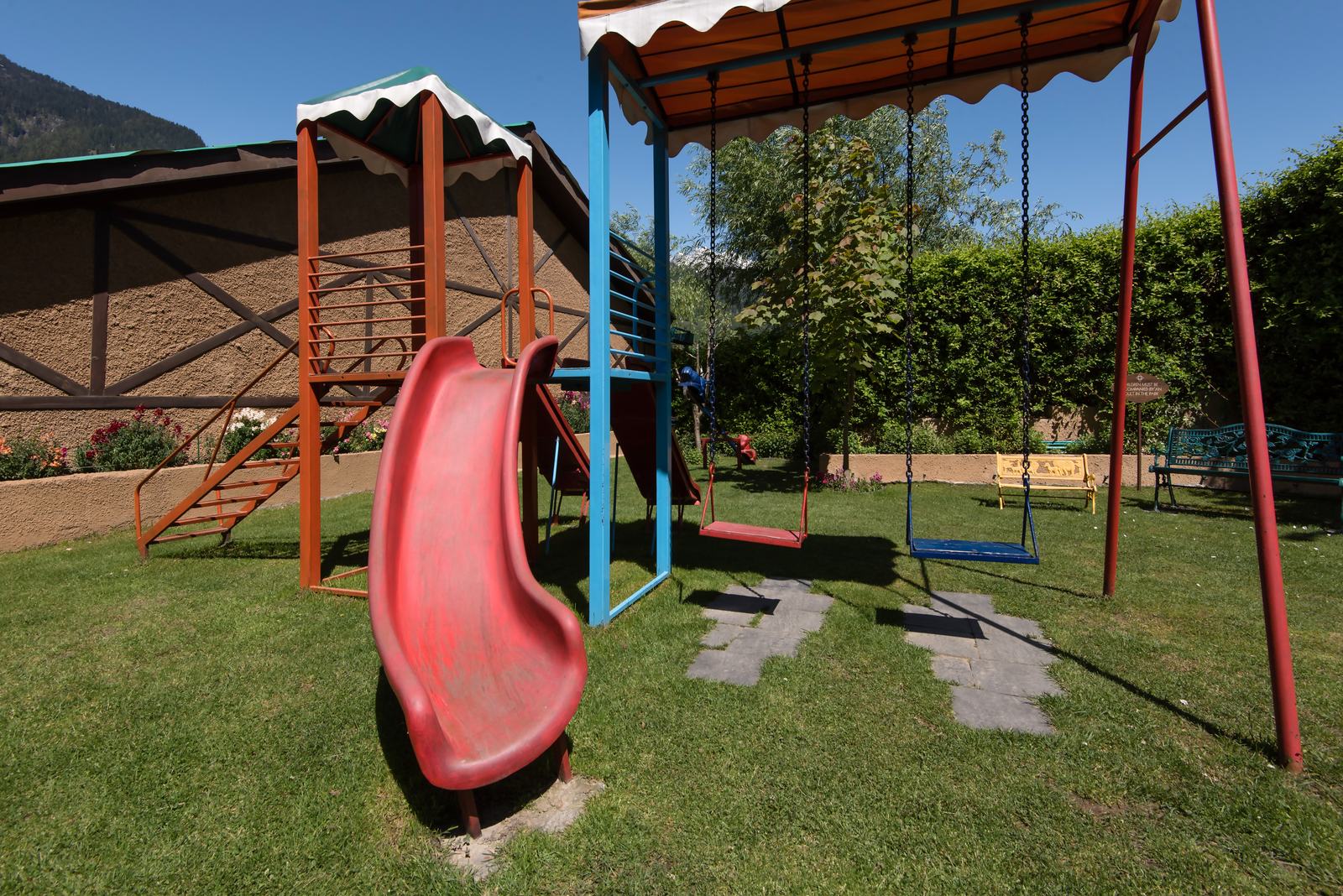 Slides in the children's park