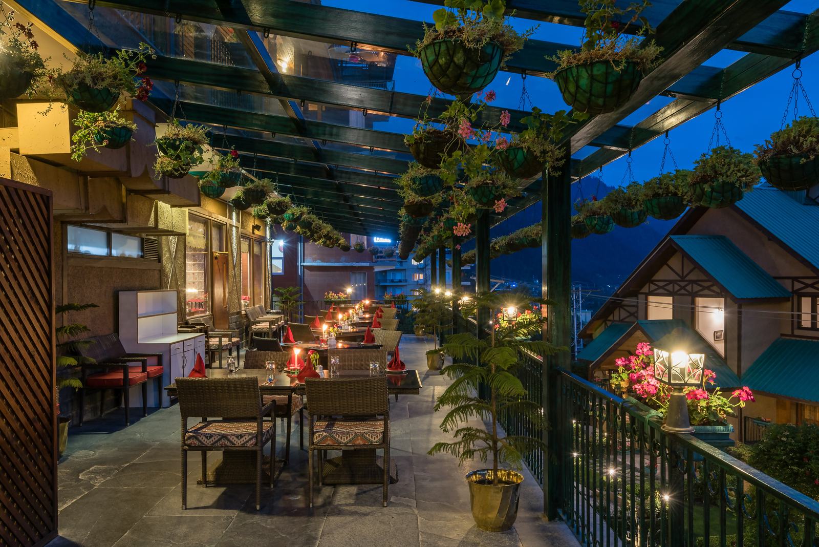 Patio at twilight