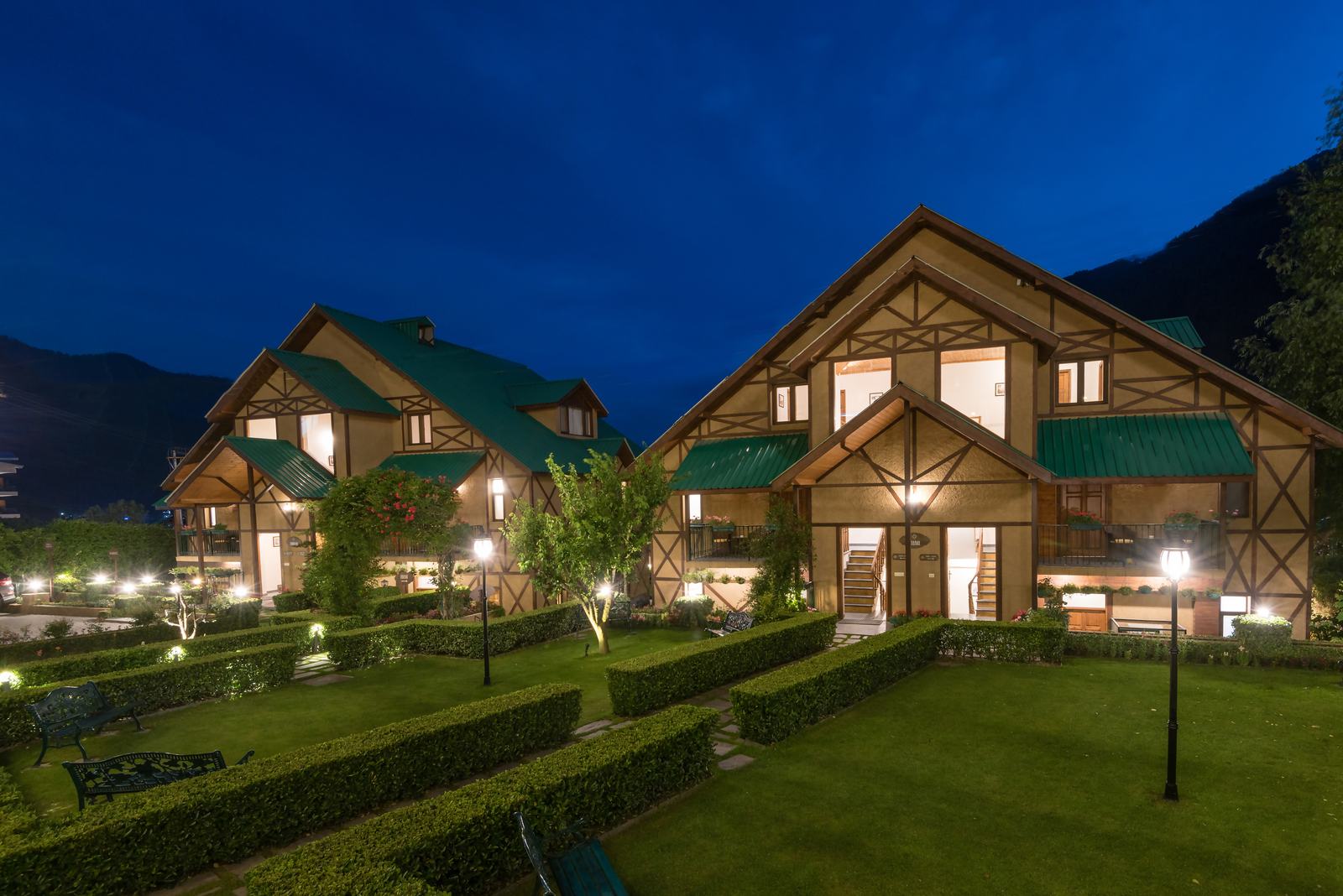 Cottages at dusk