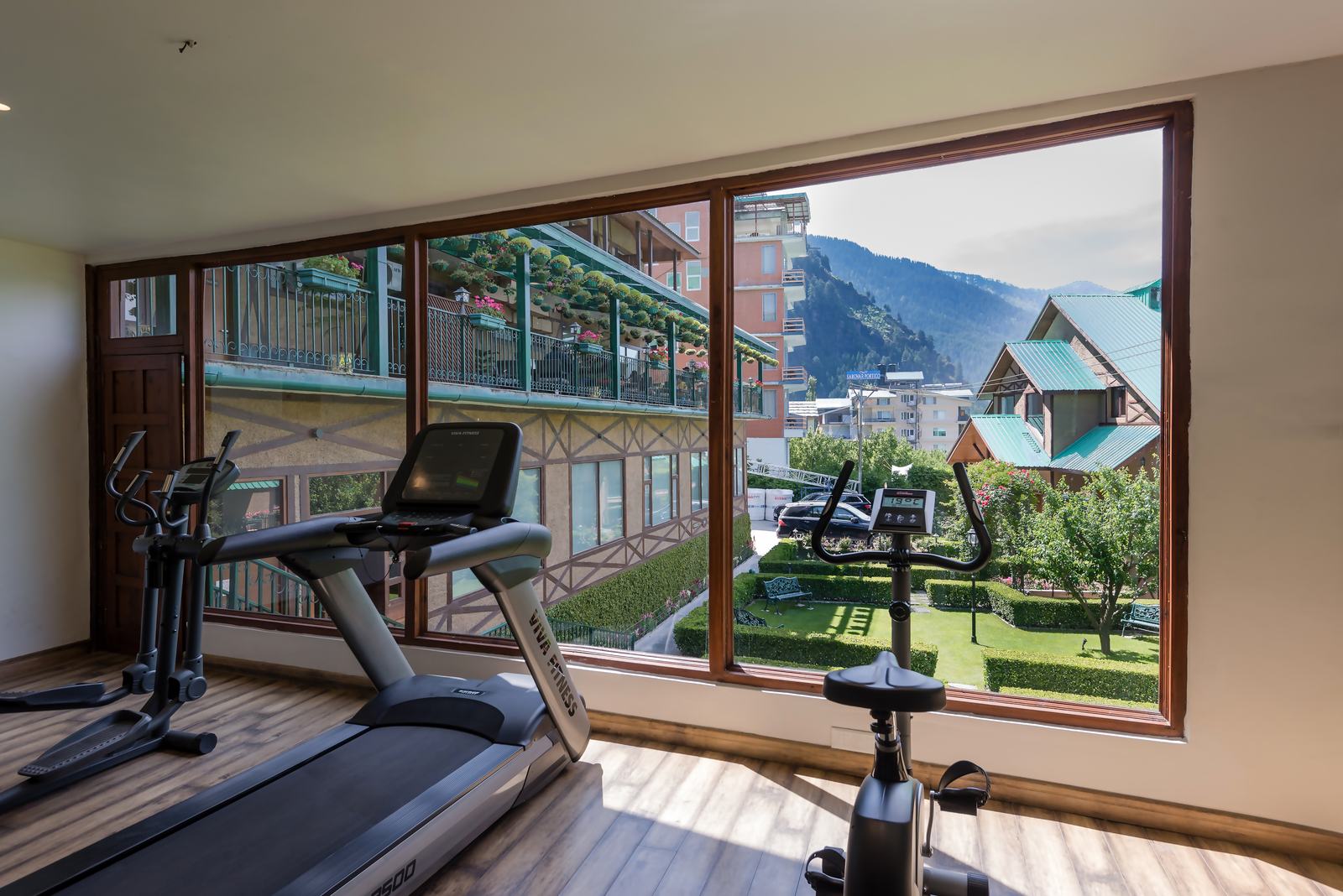 Treadmills by the window
