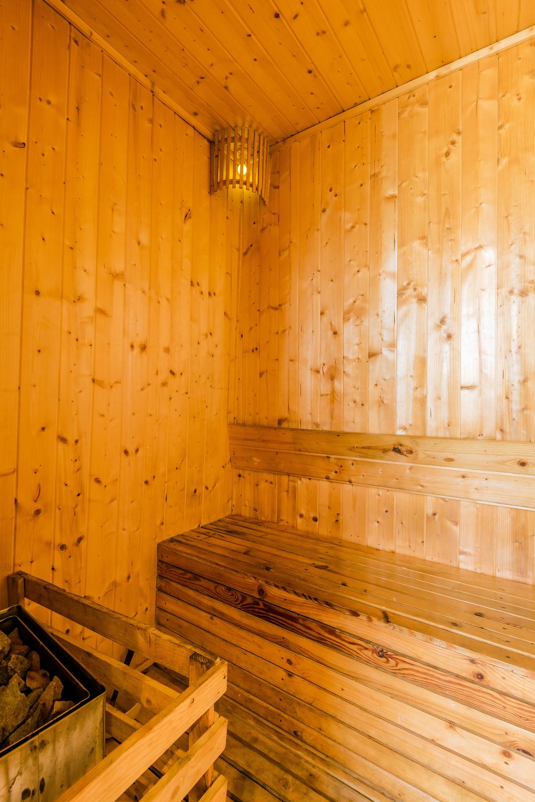 Pine-lined sauna