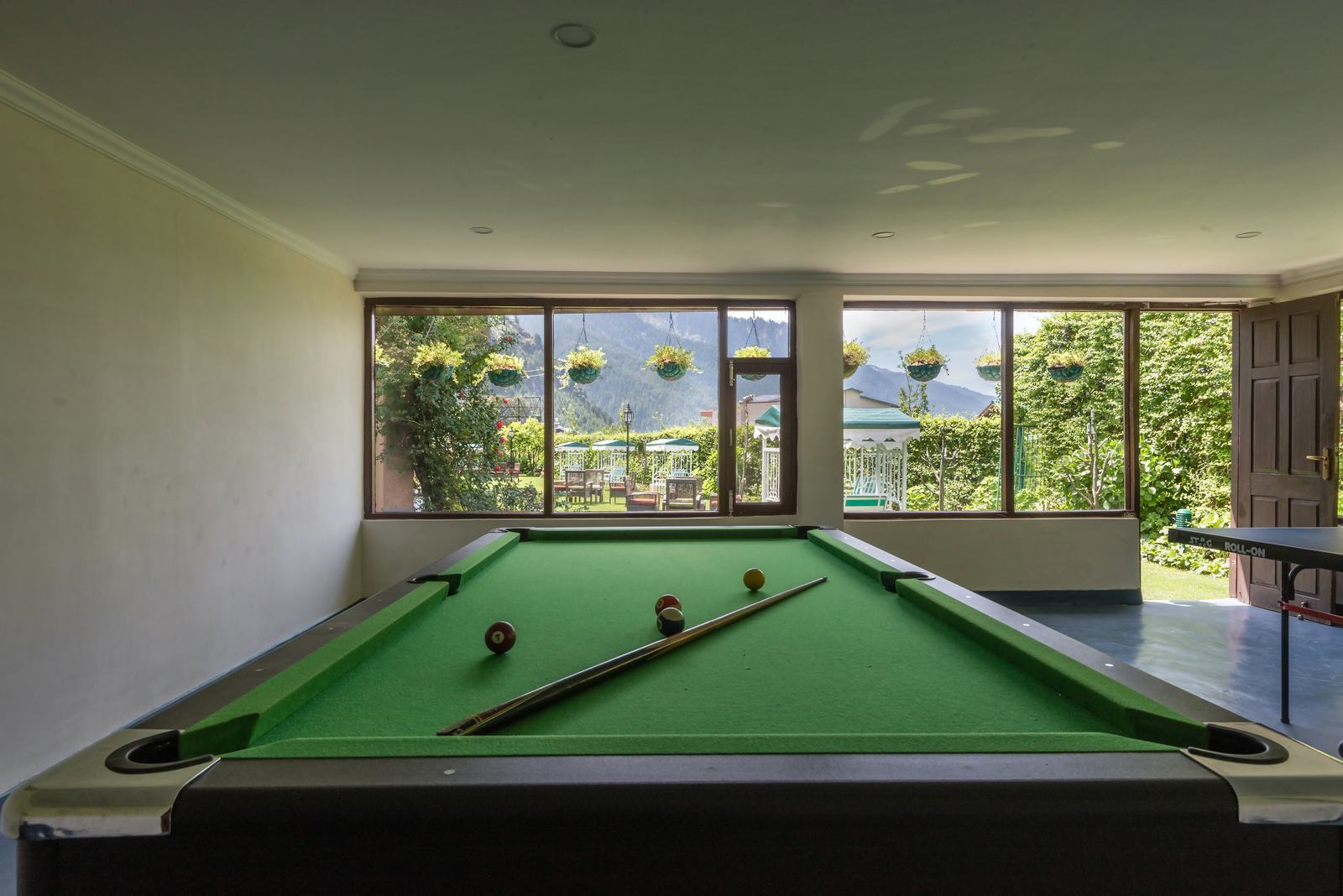Pool table in the recreation room